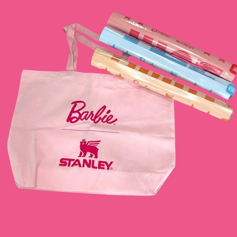 Stanley Barbie Pink Exclusive Tote Bag 65th Anniversary Rare With 3 Posters